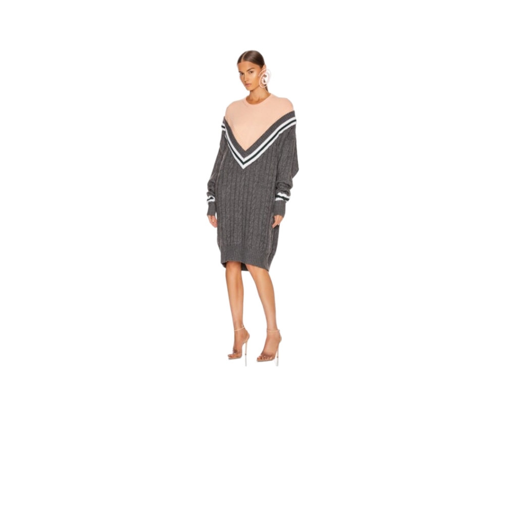 Y/Project Oversized V-Neck Knit Sweater Dress